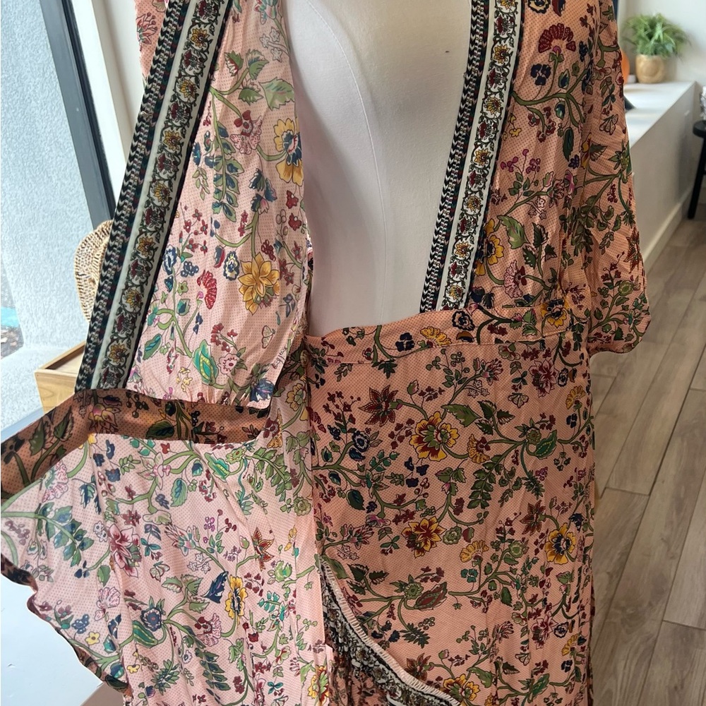 Farm Rio Floral Pink Wrap Dress - Picture 4 of 8